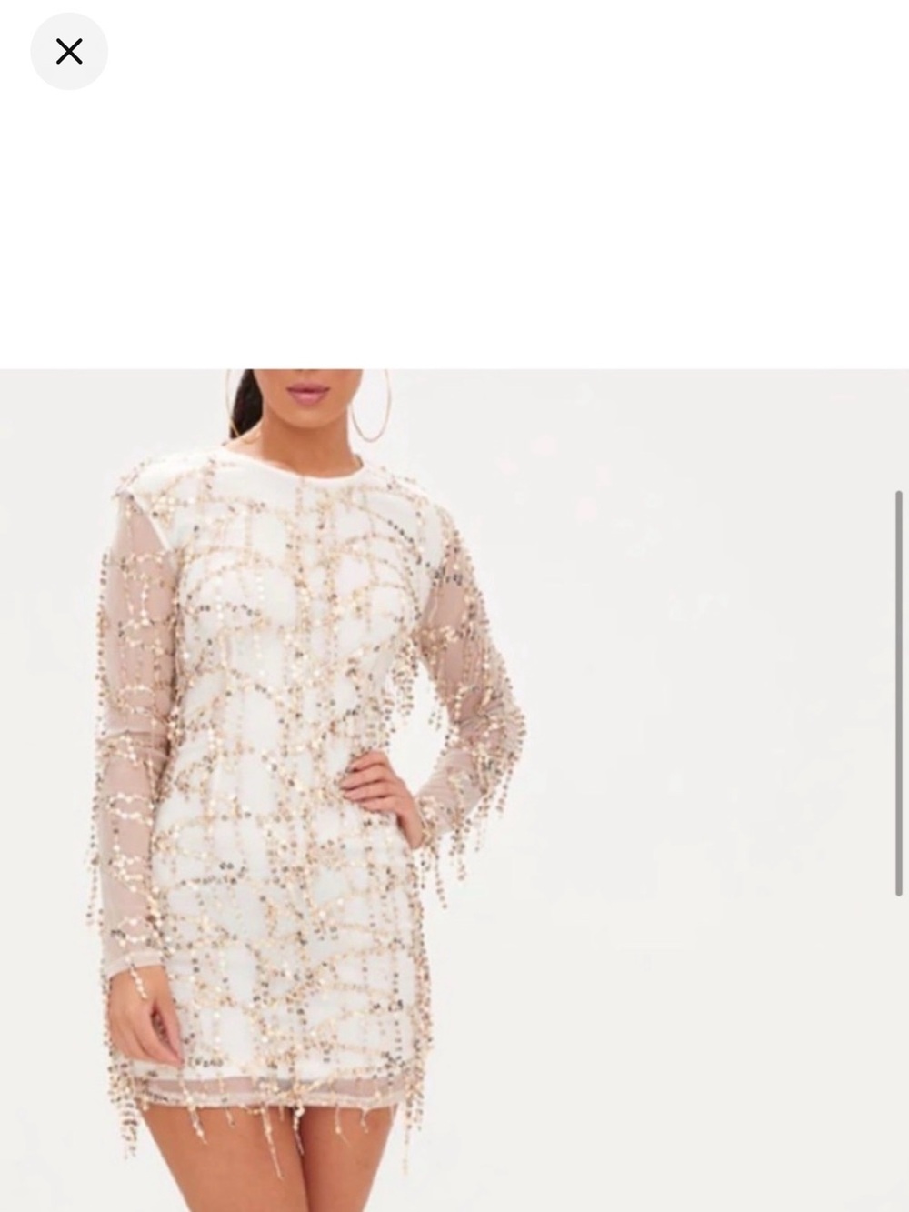 PrettyLittleThing  gold sequin dress - Picture 4 of 5